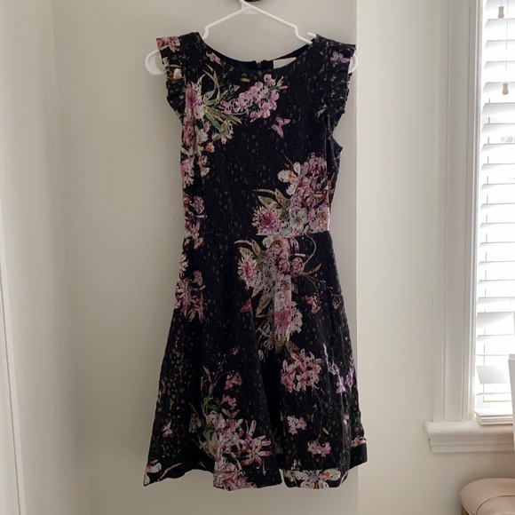 Anthropologie Black Floral Dress - Nevaeh - Size 2 - Picture 2 of 5